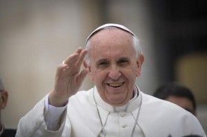 Pope Francis greets pilgrims