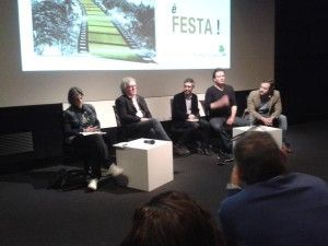 IrishFilmFesta director Susanna Pellis, Tim Palmer, festival translator, Terry McMahon, Moe Dunford