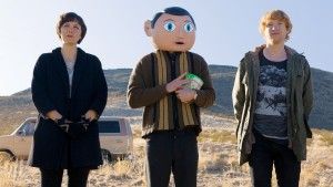 Maggie Gyllenhaal, Michael Fassbender and Domhnall Gleeson in Frank