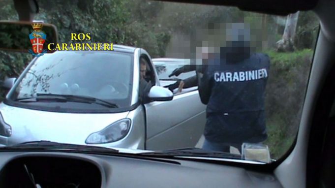 Arrest of Massimo Carminati in 2014.