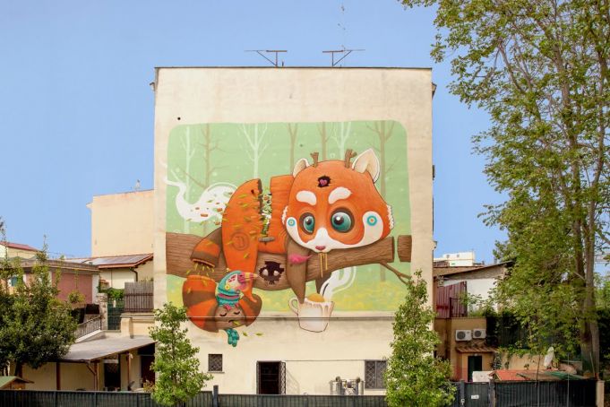 Dulk mural on Via Antonio Tempesta