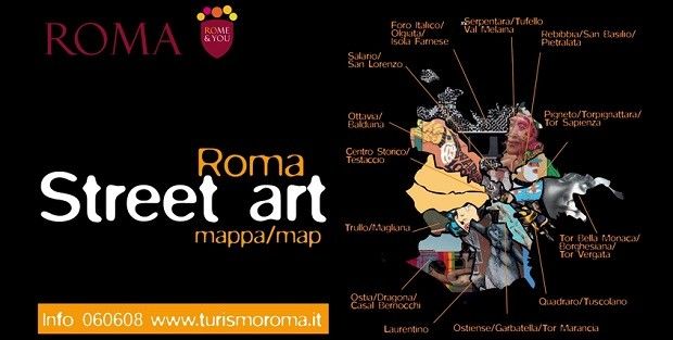 Roma street art maps at tourist offices