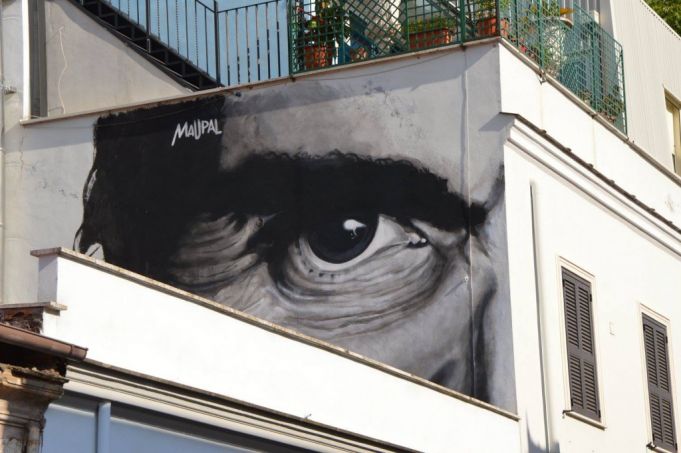 Pasolini keeps a watchful eye over Via Fanfulla da Lodi.
