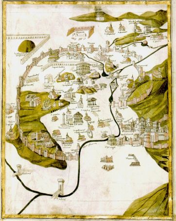 Plan of Rome by Del Massaio, circa 1469.