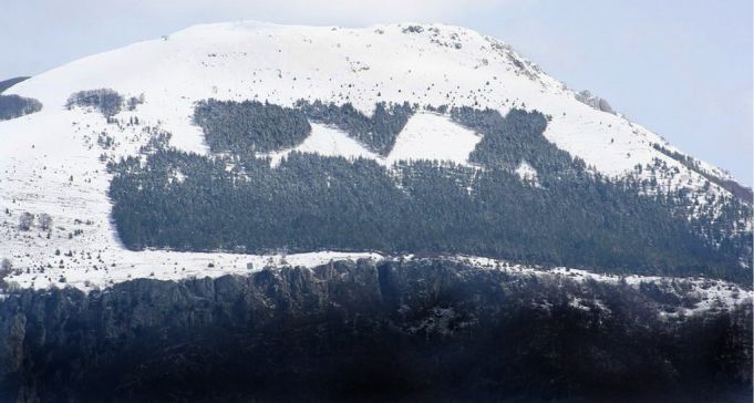 The Italian forestry department honoured Mussolini with a plantation spelling DVX on Monte Giano.