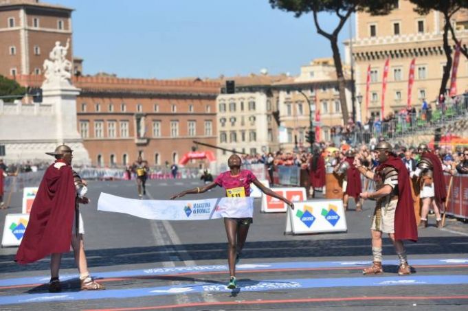 Rahma Tusa was the first woman to cross the line