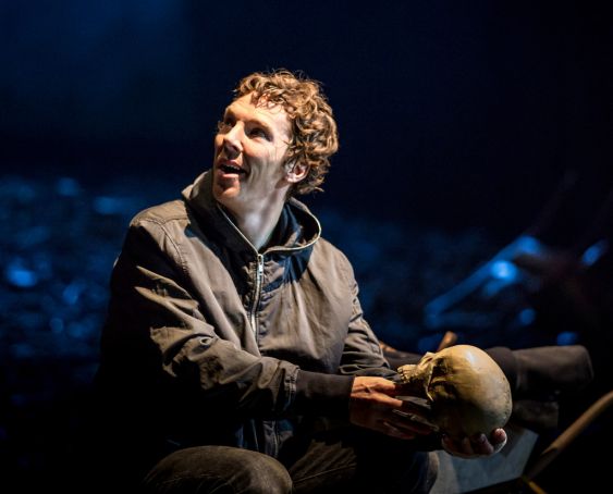 Benedict Cumberbatch in Hamlet at London's Barbican Theatre.