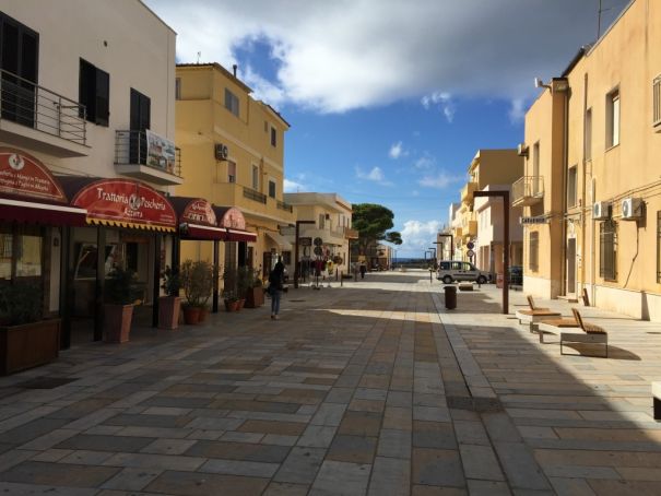 Lampedusa’s main street Via Roma is set to host a new archaeological museum as the island looks to its cultural heritage to boost tourism. Photo Richard Hodges.