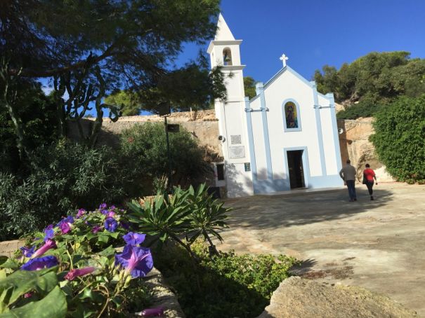 No visit to Lampedusa is complete without seeing the Sanctuary of the Madonna of Porto Salvo. Photo Richard Hodges.