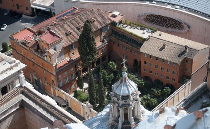 The Collegium Teutonicum stands just outside the Vatican Walls on extraterritorial ground.