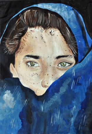 Portrait of a young Afghan girl by Carla Iannace.