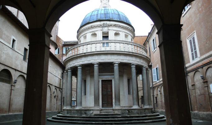 Bramante's Tempietto forms part of the church of S. Pietro in Montorio where O'Neill is buried.