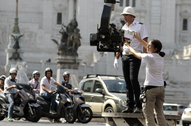 Filming for Woody Allen's To Rome With Love.