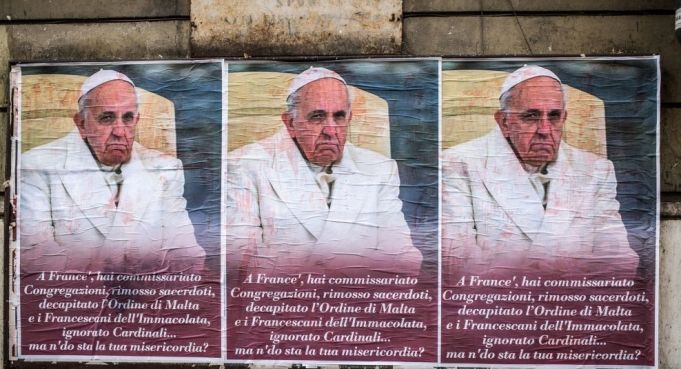Rome police investigate critical posters of Pope Francis