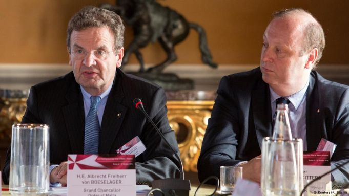 Albrecht von Boeselager (left) has been reinstalled as Grand Chancellor of the Knights of Malta.