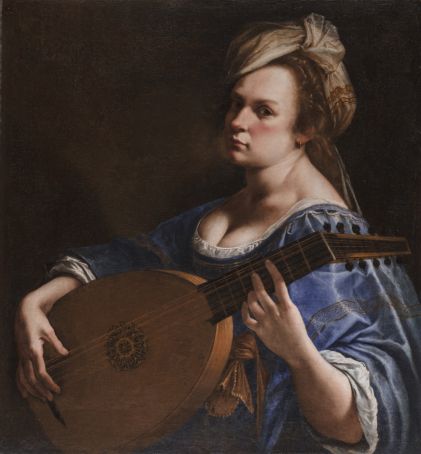 Artemisia Gentileschi's Self-Portrait as a Lute Player was likely commissioned by Grand Duke Cosimo II de' Medici and is one of her few surviving self portraits.