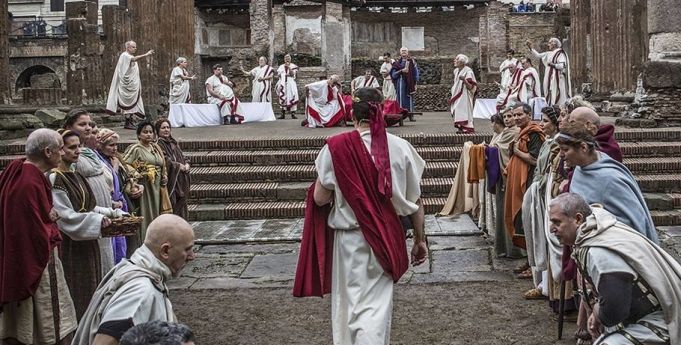Caesar's assassination re-enacted in Rome