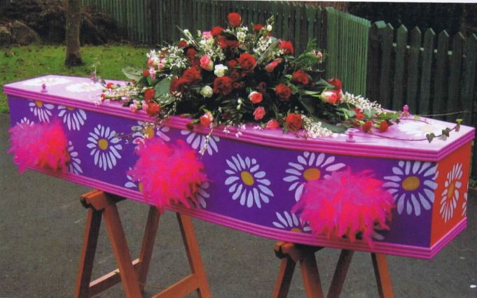 A painted coffin provides an alternative and colourful farewell