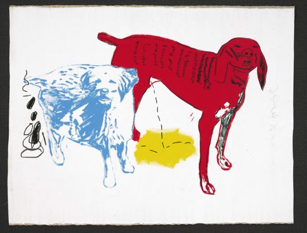 Basquiat collaborated with Warhol on Untitled (Two Dogs).