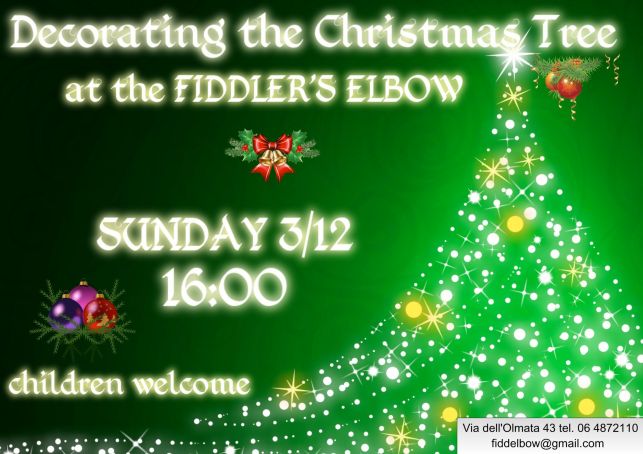 Decorating the Christmas tree at Fiddler's Elbow