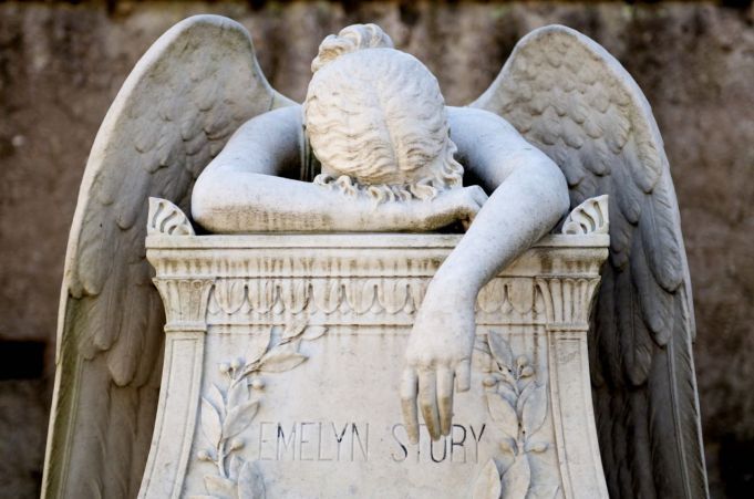 Angel of Grief in Rome's Non-Catholic Cemetery