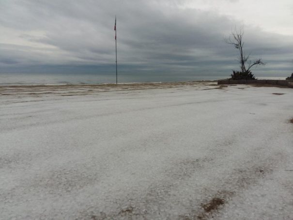 Hailstones on Anzio beach on 15 May