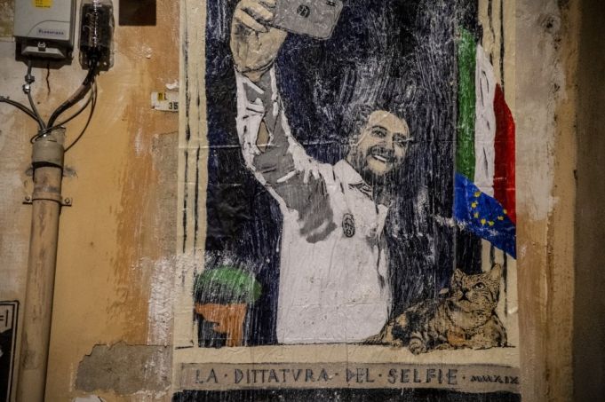 Salvini mocked in Rome street art