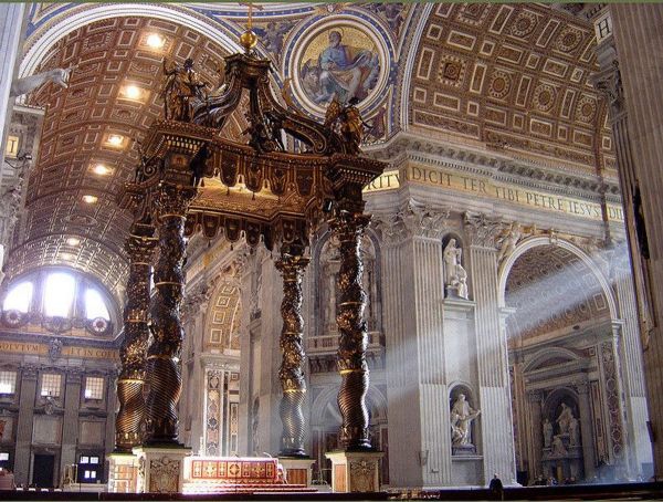 Man throws candelabra off main altar in St Peter's