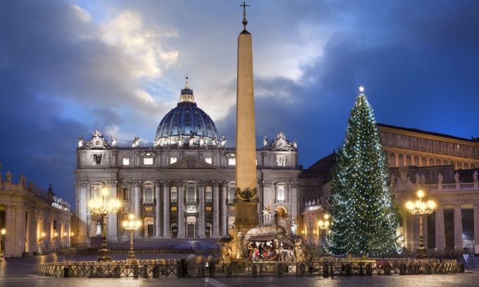 Vatican Christmas tree in St Peter's Square