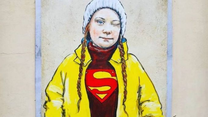 Greta Thunberg mural in Florence