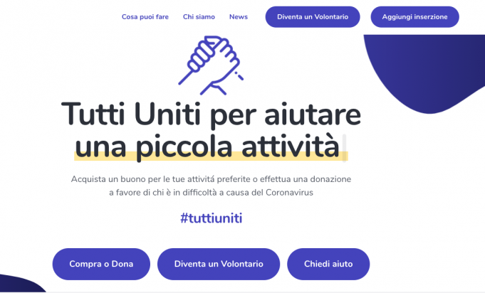 TuttiUniti, supporting small businesses and people in need