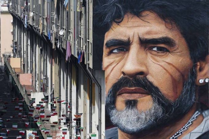 Diego Maradona mural in Naples