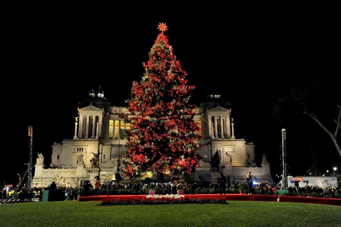 Spelacchio: Rome lights up Christmas tree in Piazza Venezia