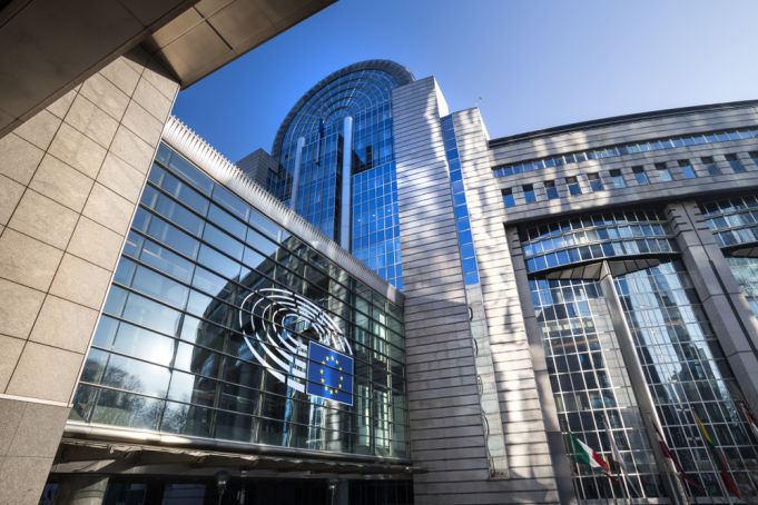 European parliament building in Brussels