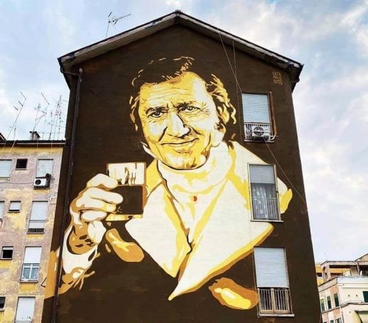 Rome unveils Alberto Sordi mural in Garbatella