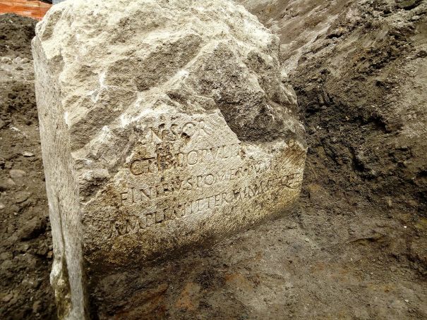 Rome digs up ancient border stone near tomb of city's first emperor