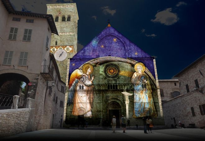 Di Italia, Assisi menyala saat Natal dengan lukisan dinding Giotto