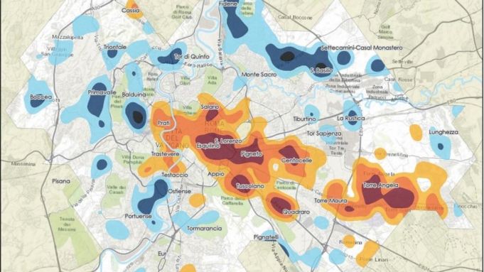 Rome map shows areas where Lazio and Roma fans live