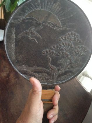 Ancient Japanese bronze mirror - ekagami (XIX Cent.  Edo  period) - image 3