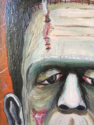 Frankenstein master painting oil on canvas portrait, Italian art - image 6