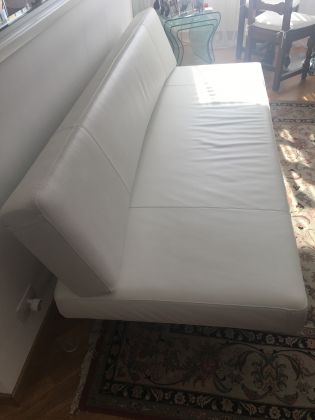 Bonaldo Designer sleeping Sofa Couch, white, real leather in Perfect conditions, almost new - image 2