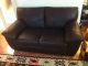 Genuine leather couch - dark brown - image 1