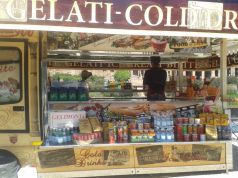 View of Palatine Hill obscured by snack bar