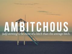 New word #7. Ambitchous.