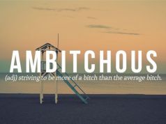 New word #7. Ambitchous.