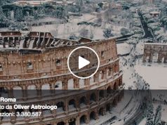 Rome under the snow seen from the sky