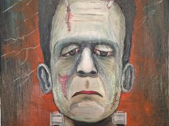 Frankenstein master painting oil on canvas portrait, Italian art