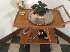 Vintage wood bar cart