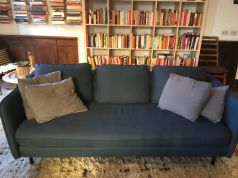 Blue couch, one year old & perfect condition