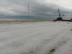 Hailstones on Anzio beach on 15 May